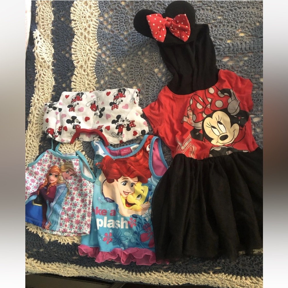 Disney Minnie Mouse Red and Black Casual Dress for Kids